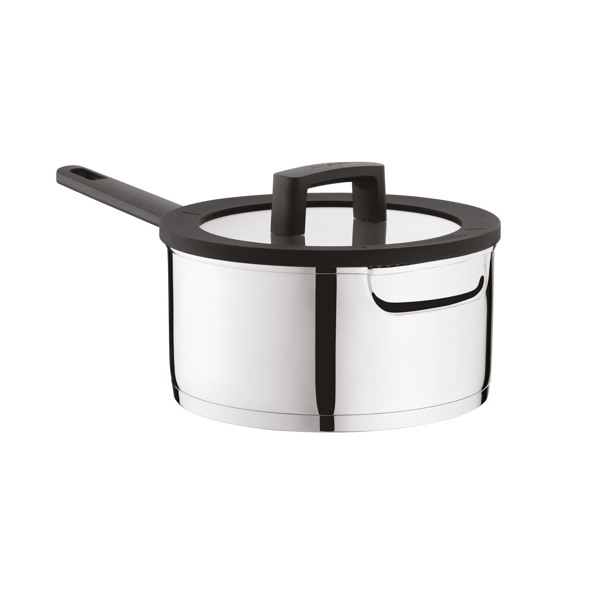 BergHOFF GEM 3Pc Downdraft 18/10 Stainless Steel Fry Pan Set, Black Handles main image 1